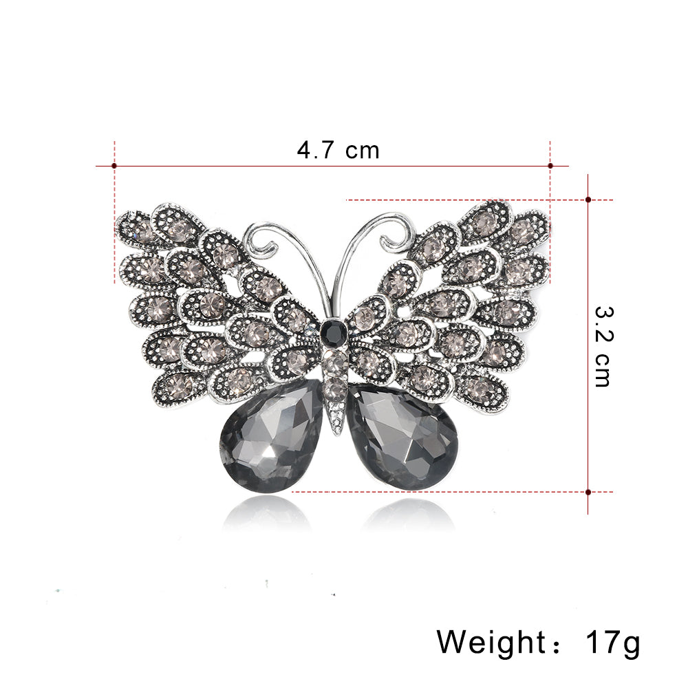 Butterfly Rhinestone Brooch