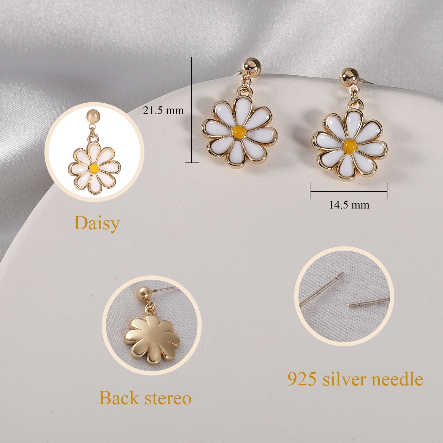 925 Silver Flower Stud Earrings